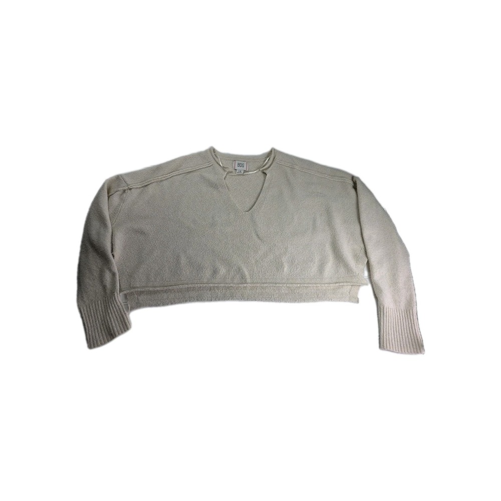 BDG Urbanβ Outfitters Cropped BEIGE Women's V-Neck Oversized Soft Knit